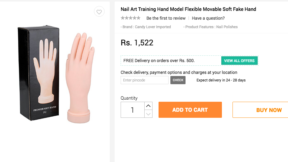 Manicure training fake hand model