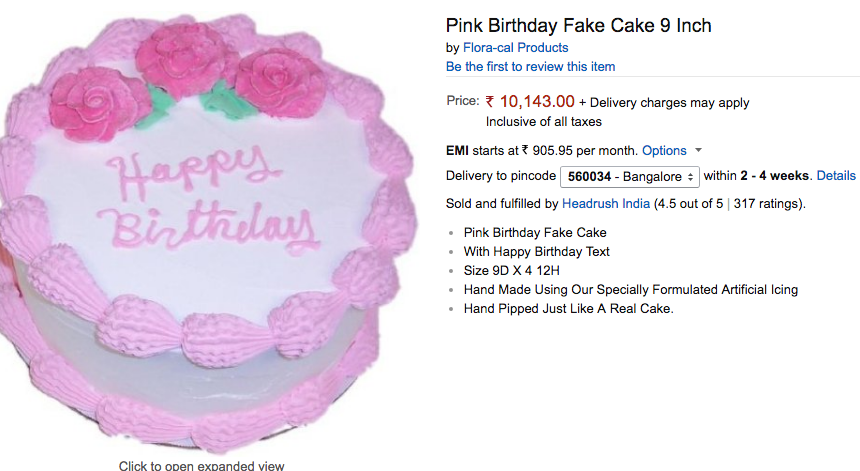 Fake cake India